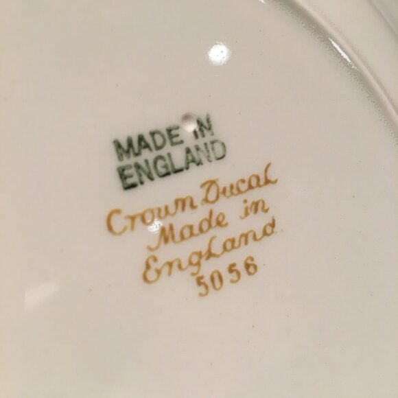 Vintage English CROWN DUCAL Cobalt and Gold Trim Dessert Plate # 2 - Picture 6 of 7